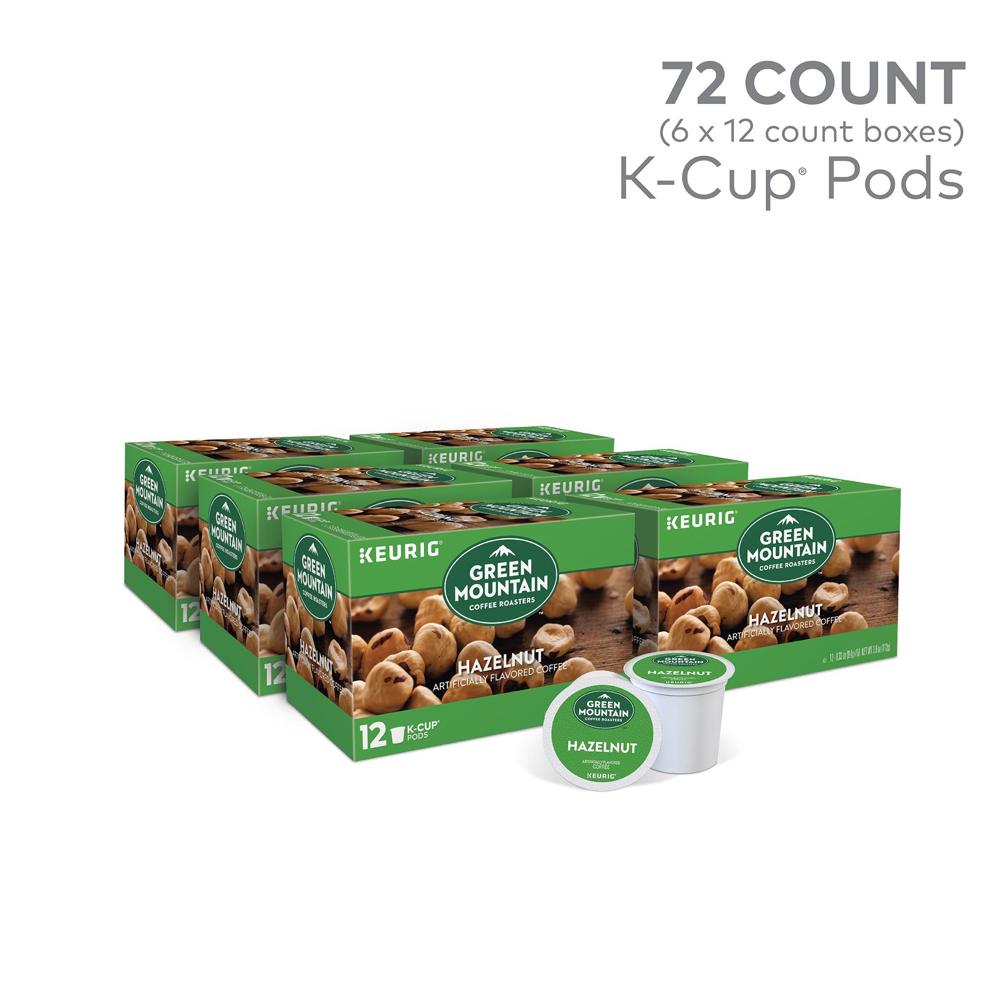 Green Mountain Coffee Roasters Hazelnut and Nantucket Blend Keurig K-Cup Pods, Light and Medium Roast Coffee