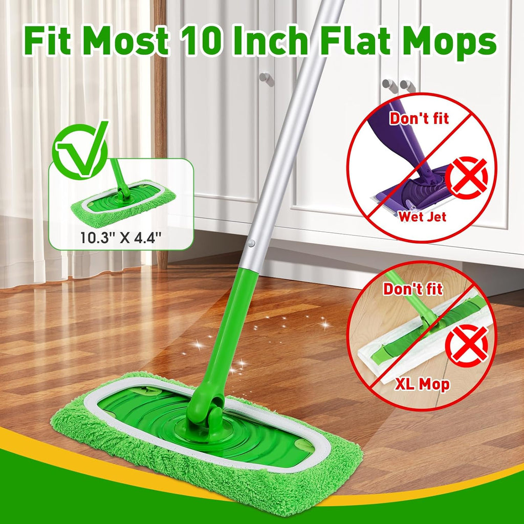Skiennix 12-Pack Reusable Microfiber Mop Pads - Washable Cloths for Dry & Wet Floor Cleaning