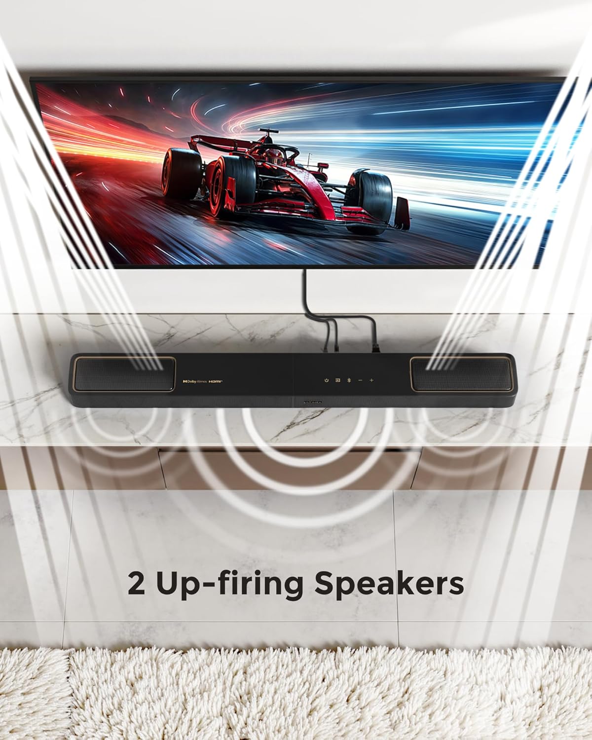 ULTIMEA 5.1.2ch Sound Bar - Dolby Atmos Surround Sound System for TV | Includes 2 Surround Speakers, HDMI eARC
