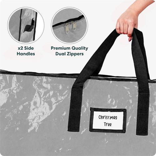 Christmas Tree Storage Bag - Durable Waterproof Zippered Bag for 7.5 Ft Artificial Trees | Protects Against Dust & Moisture (Grey, Pack of 2)