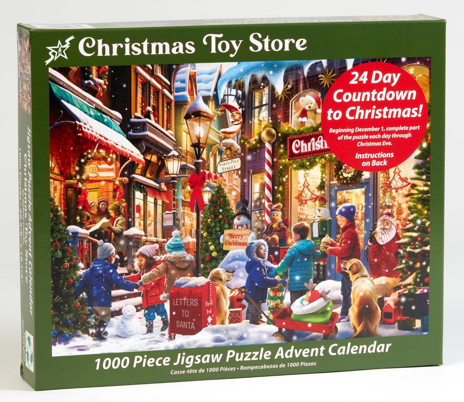 Vermont Christmas Company Jigsaw Puzzle Advent Calendar - 1000 Pieces | 24 Sections for Year-Round Fun