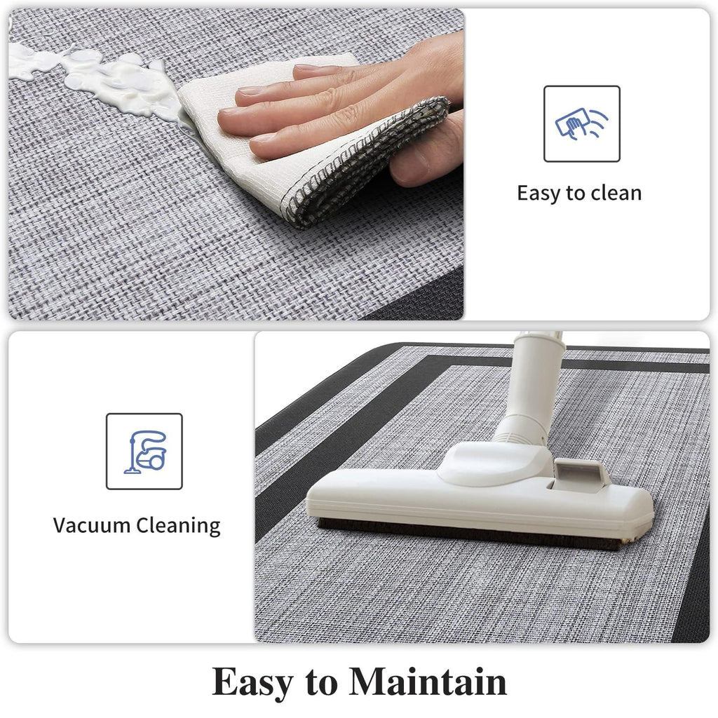 Mattitude Kitchen Mats Set of 2 Cushioned Rugs Anti-Fatigue Mats for Kitchen Floor,Waterproof Non-Slip Mats and Rugs Set for Office,Floor,Laundry 17.3"×29"+17.3"×59",Black