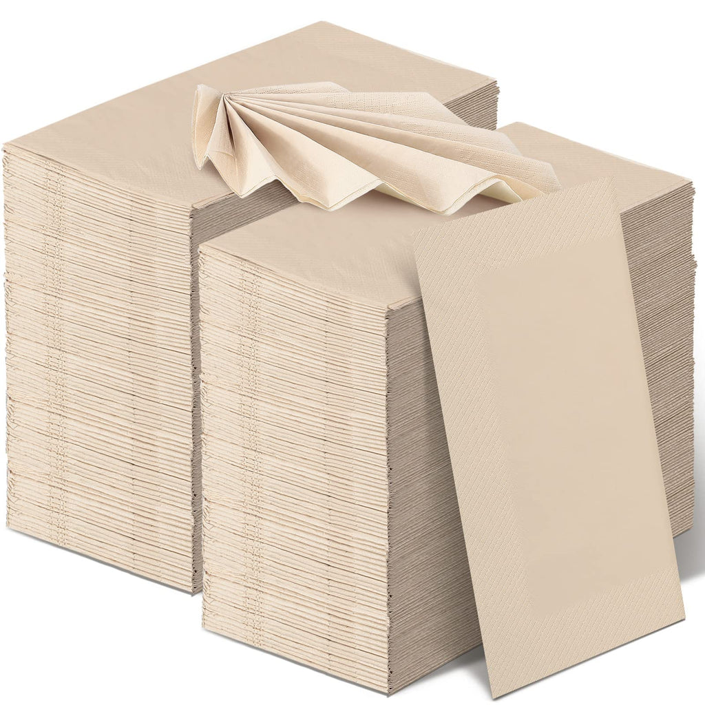 WILLBOND 800 Count Disposable Paper Napkins Bulk Bamboo Paper Towels Disposable Hand Towels for Bathroom Eco Unbleached Brown Dinner Napkins