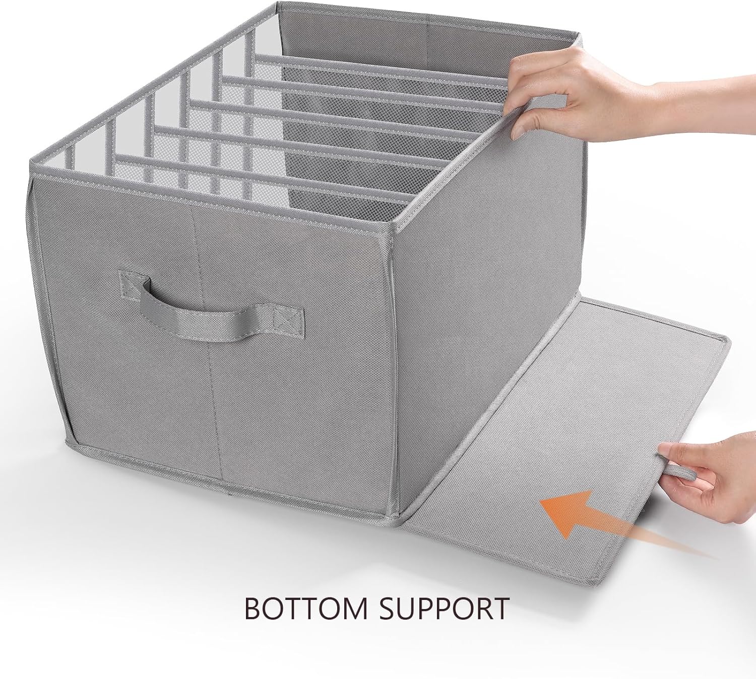 Zilink Upgraded Clothes Organizer - Clear Pants & Sweater Storage Bins with 7 Grids | 3 Pack