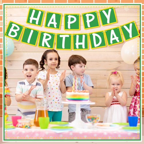 Breling Street Theme Birthday Party Decorations Pre-strung Friend Birthday Banner for Cartoon Street Theme Hanging Decorations for Boys Girls Friend(Bright Style)
