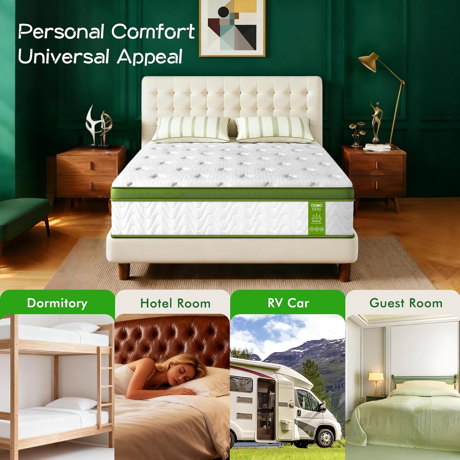 Regine Switzerland Twin Mattress - 10 Inch Memory Foam Hybrid with Pocket Springs | Medium Firm, Pressure Relief