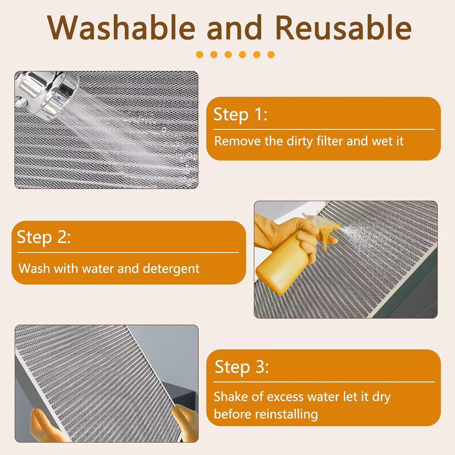 Skiennix 20x25x1 Air Filter - Reusable MERV 8 Washable Aluminum Electrostatic Filter | Long-Lasting for Home & Office HVAC