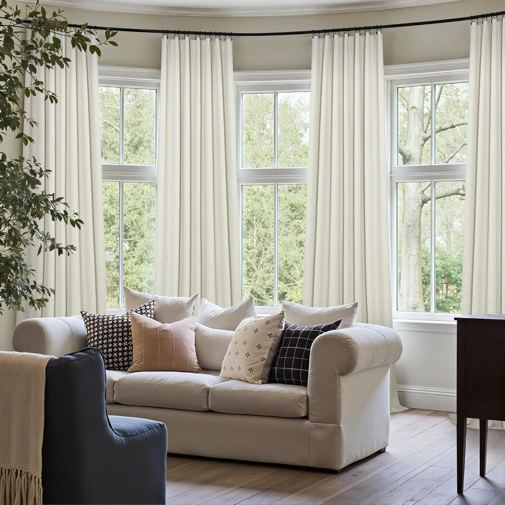 Skiennix 100% Blackout Curtains - 84 Inch Length, Thermal Insulated, Natural Cream | 2 Panels Set for Bedroom & Living Room