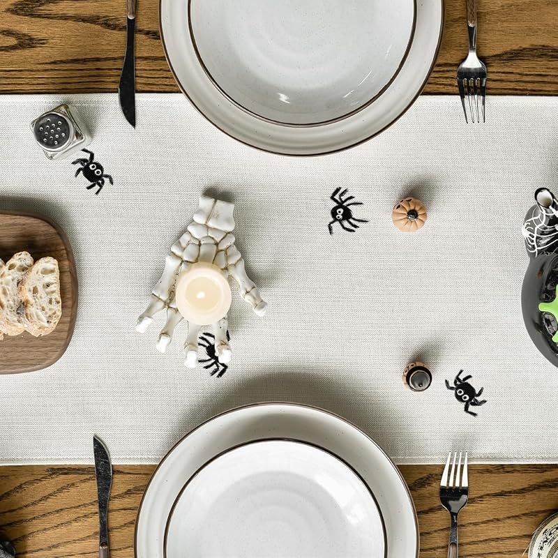 Beige 13x72 Inch Artoid Mode Halloween Table Runner - 210 GSM, Polyester