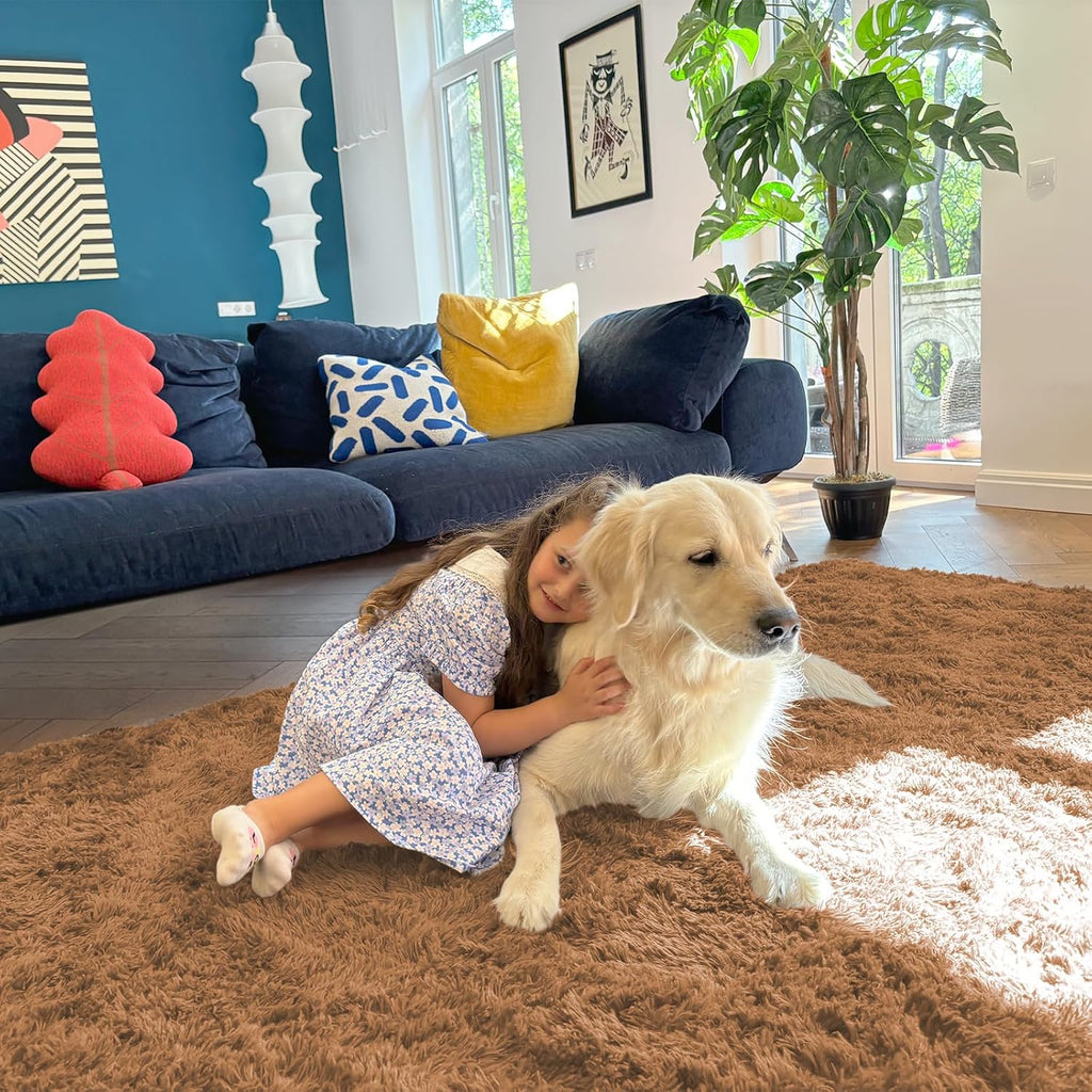 OLANLY Runner Rugs - Soft, Machine Washable Shaggy Carpet for Hallway & Bedroom | Khaki 2x5 ft