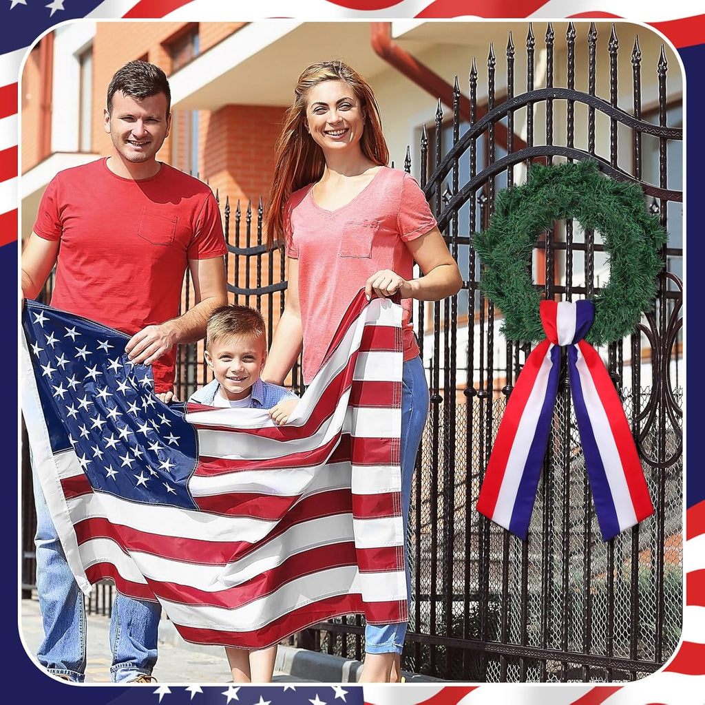 Regine Switzerland Wreath Sash - Satin Blank Sashes for Indoor/Outdoor Decor | Red, White, Blue
