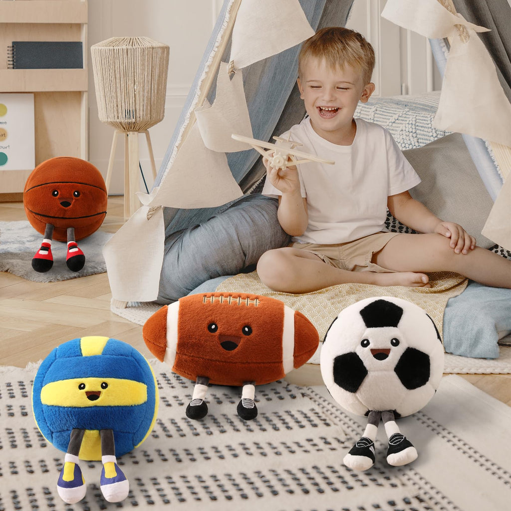 Stepxi Volleyball Plush - Soft Funny Volleyball Stuff Animal Plush Toy, Cute Birthday Plush Toy Gifts for Boys Girls and Sports Enthusiast Room Decor Pillow