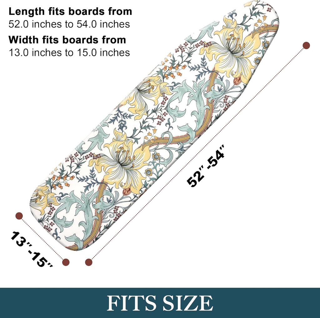 Veiox Ironing Board Cover - Full Size Scorch Resistant Padding | 100% Organic Cotton, Heat-Resistant & Washable