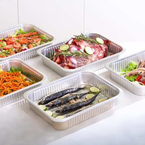 Aluminum Foil Pans - Extra Heavy Duty Disposable Baking Pans | 14.57"×10.63" for Cooking & Roasting (5 Pack)