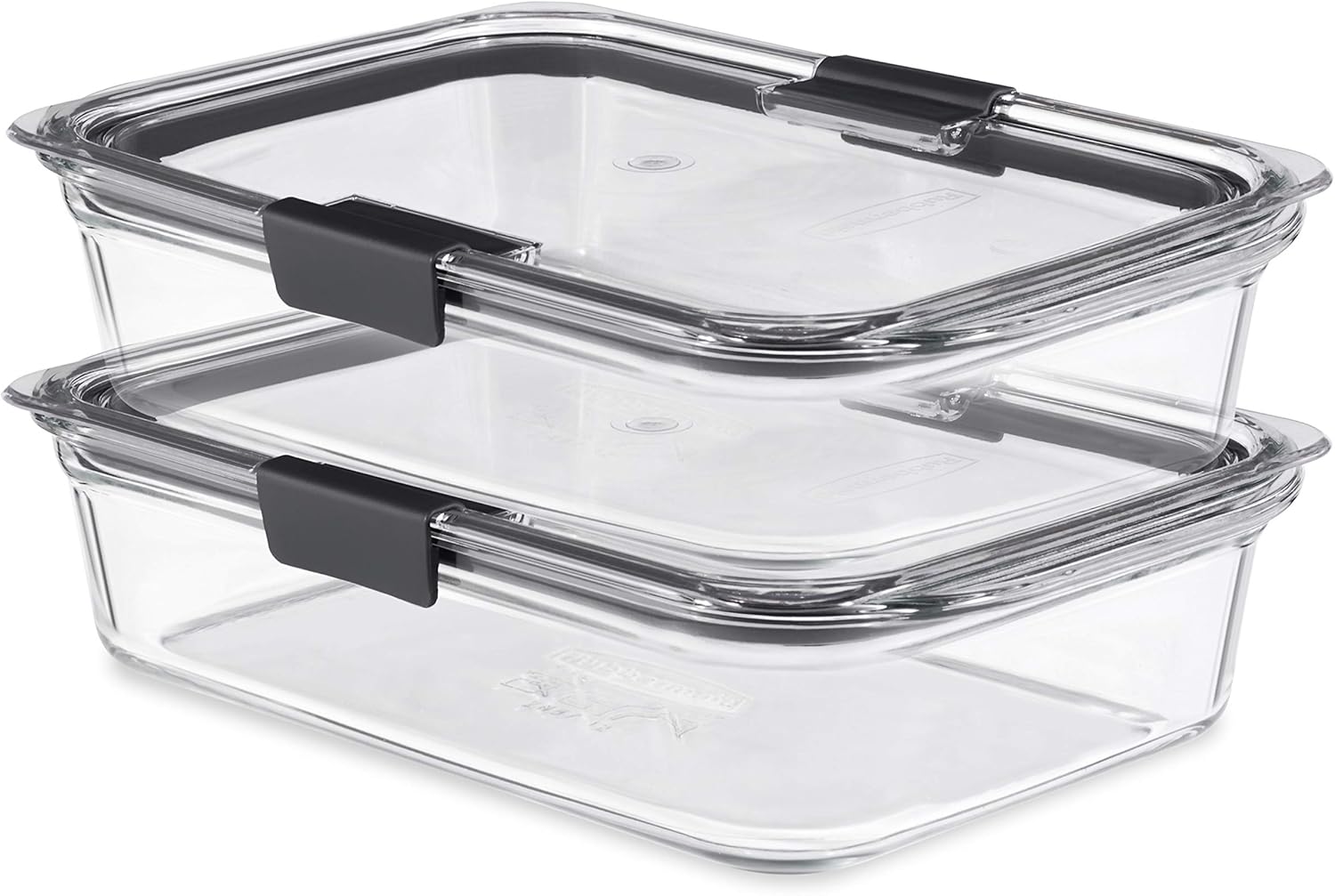 Rubbermaid Brilliance Glass Storage Containers - 8-Cup, 2-Pack | Durable & Clear Design