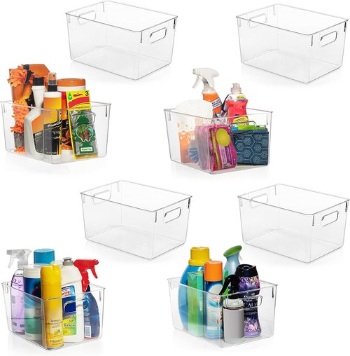 ClearSpace Clear Plastic Storage Bins - Versatile Pantry Organizers & Storage Containers for Home, Office, Garage