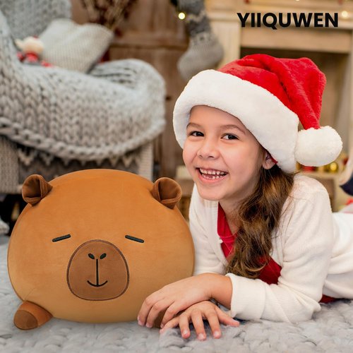 YIIQUWEN Capybara Plush, Soft Stuffed Animal Pillow Toy, Capybara Mommy with 4 Baby Plushies Family Set, Cute Birthday Gift for Kids Boys Girls Adults