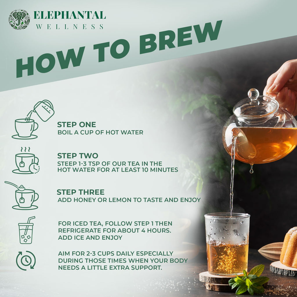Elephantal Wellness Premium Detox Herbal Tea | Daily Liver, Kidney, Blood & Digestive Support with Turmeric, Nettle Tea, Milk Thistle, Dandelion Tea & Burdock | Handmade, Caffeine-Free Loose Leaf Blend | 2oz, 20 Servings
