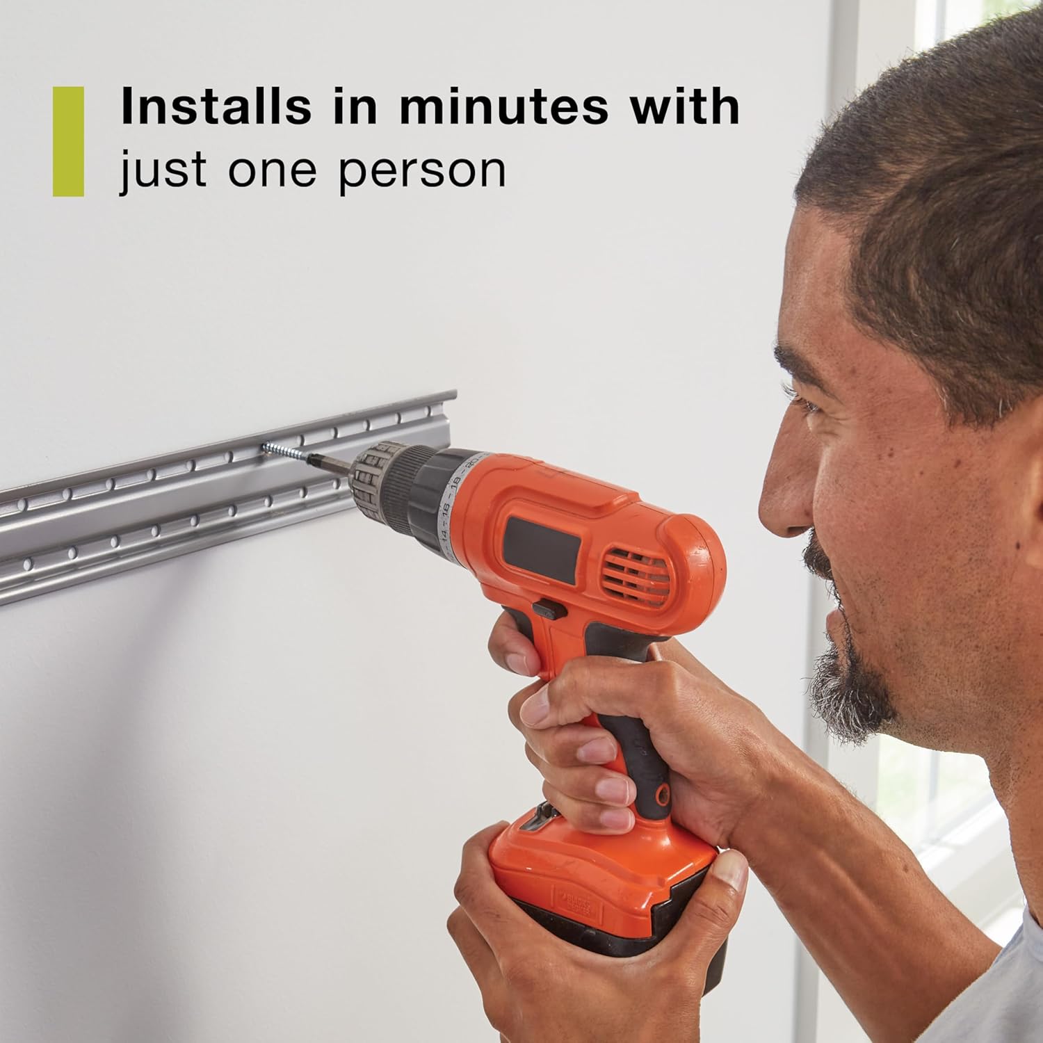 Rubbermaid FastTrack Wall Mounted Storage System - 48" Horizontal Rail | 2-Pack Holds 1750 lbs Each