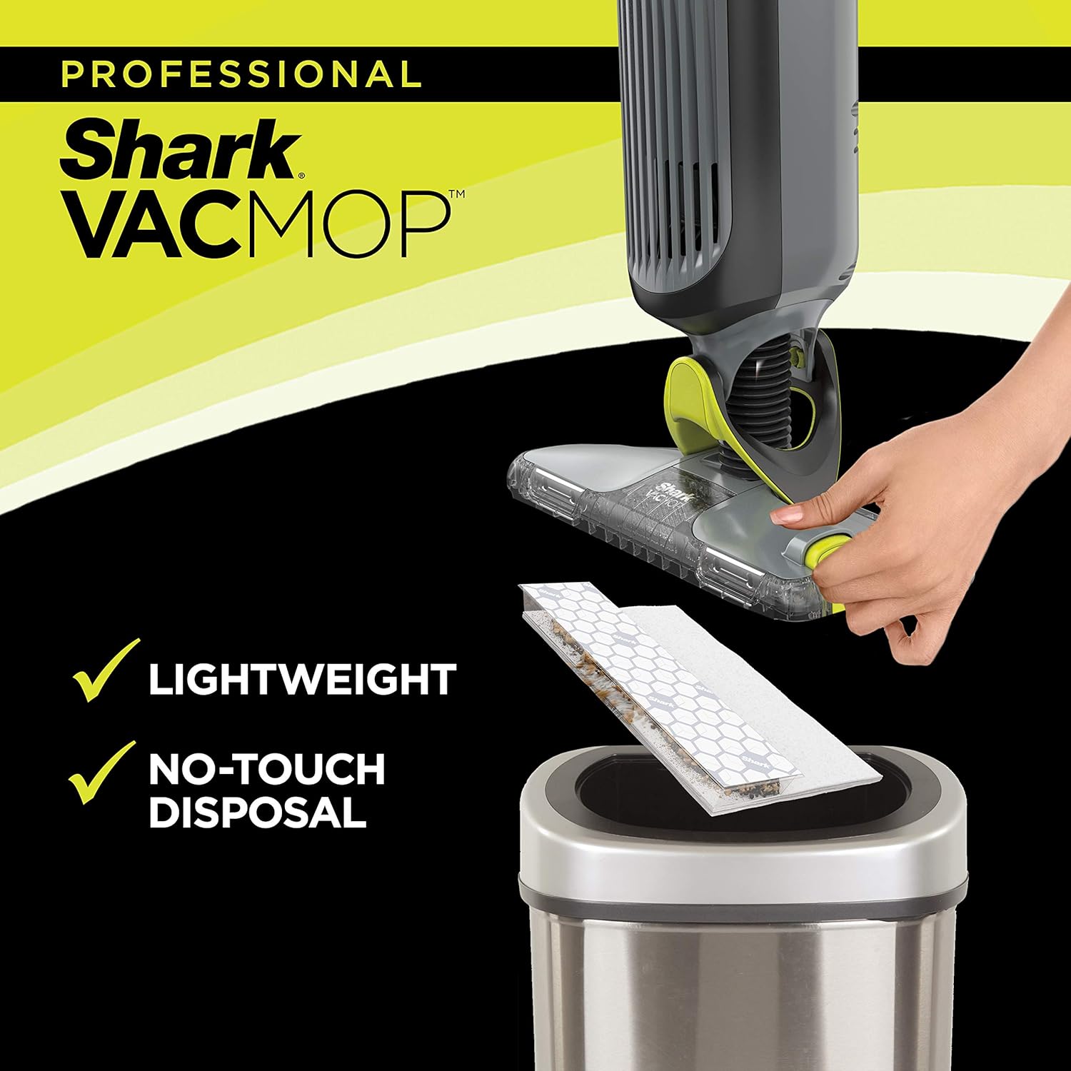 Shark VACMOP Disposable Hard Floor Pad Refills - No-Touch Disposal for All Sealed Floors | 46 Count