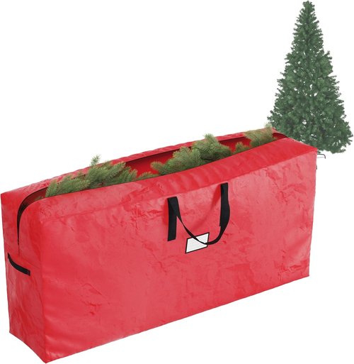 Elf Stor Christmas Tree Storage Bag - Waterproof Protection for 9-Foot Trees & Holiday Decor | Red