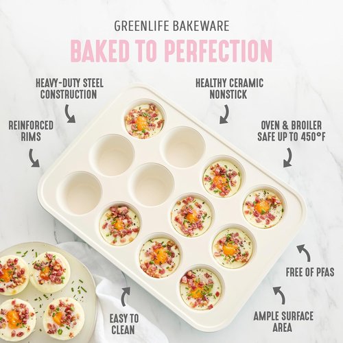 GreenLife Nonstick Bakeware Set - 6 Piece PFAS-Free Ceramic Oven Pans | Dishwasher & Oven Safe to 450°F, Pink
