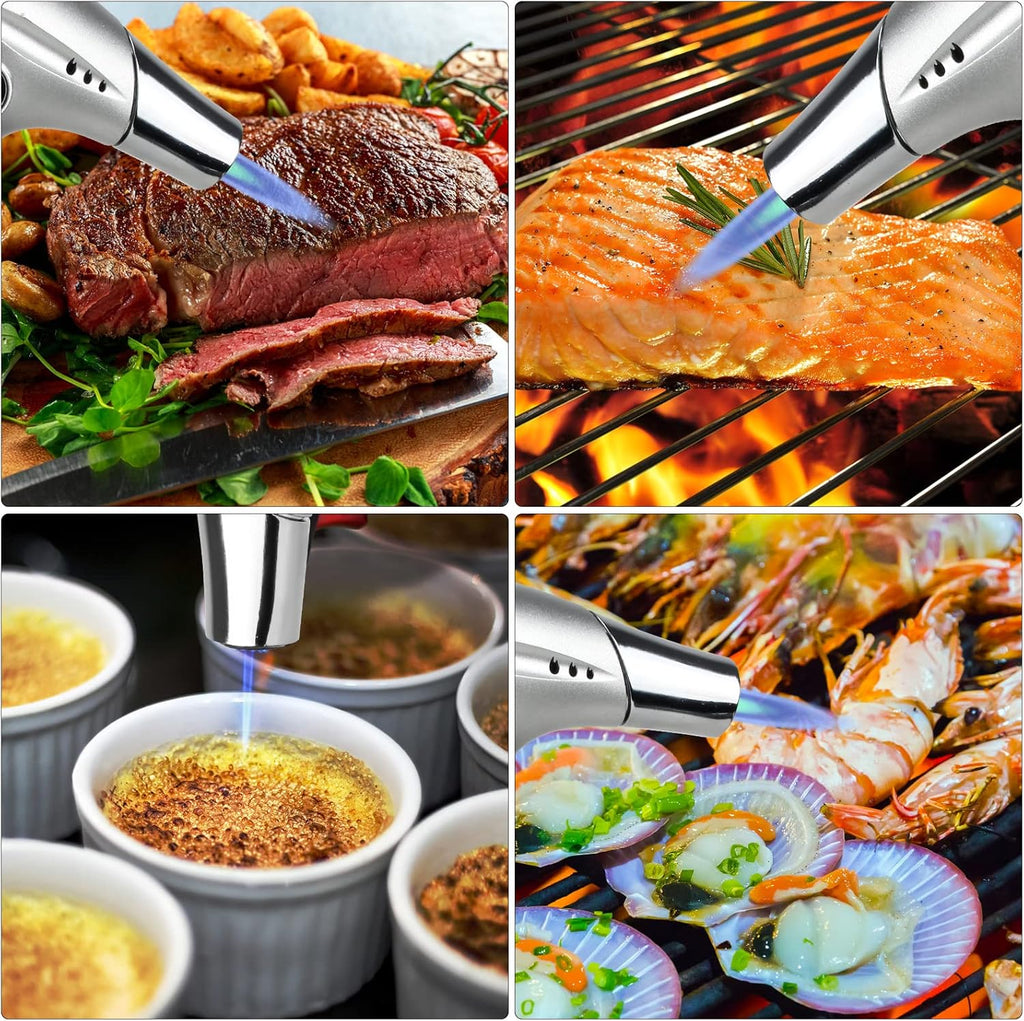 TBTEEK Cooking Torch Lighter - Adjustable Flame & Safety Lock for BBQ, Searing, and Desserts
