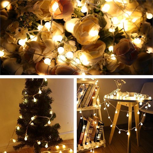 Globe USB String Lights - 20ft 40 LED Warm White Fairy Lights for Party & Home Decoration
