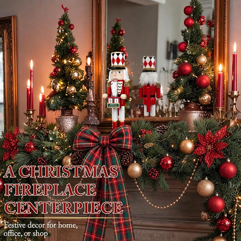 RattanView 15-inch Wooden Nutcracker Advent Calendar