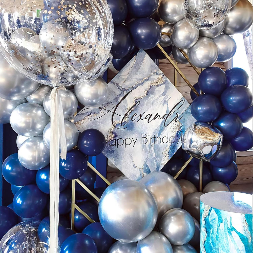 PartyWoo Navy Blue Balloons - 50 Pcs 12 Inch Matte Dark Blue Latex Helium Balloons for Celebrations