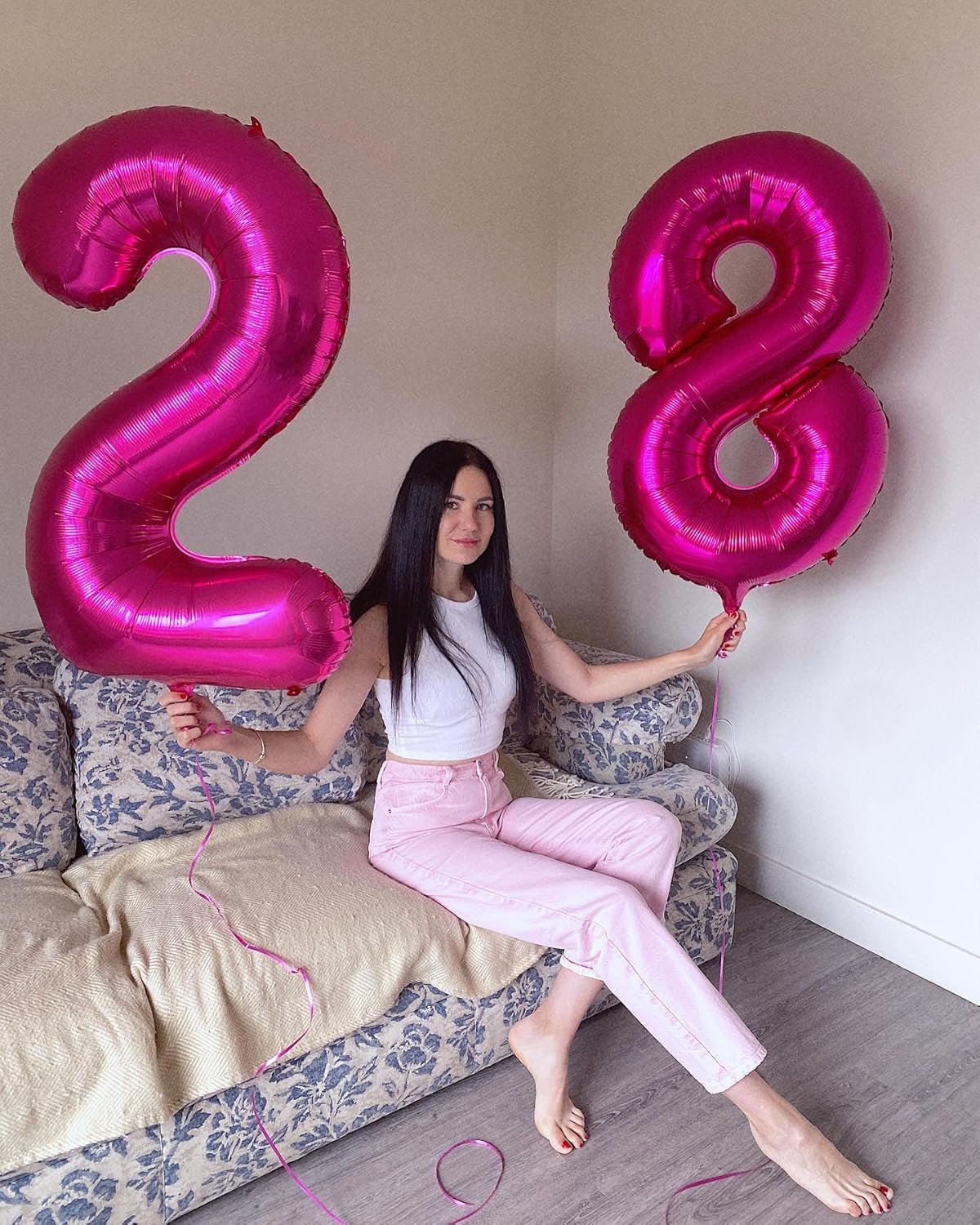 Number 8 Balloon by [Brand Name] - Hot Pink 40 Inch Foil Balloon for 8th Birthday Party Decorations