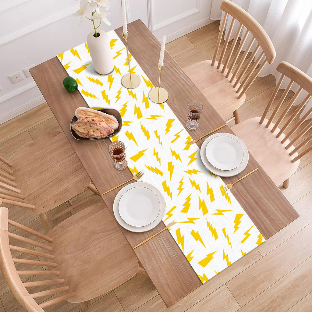 Buxiuer Lightning Bolt Table Runner Cartoon Themed Birthday Party Decoration Baby Showers Dining Room Home Kitchen Table Decor