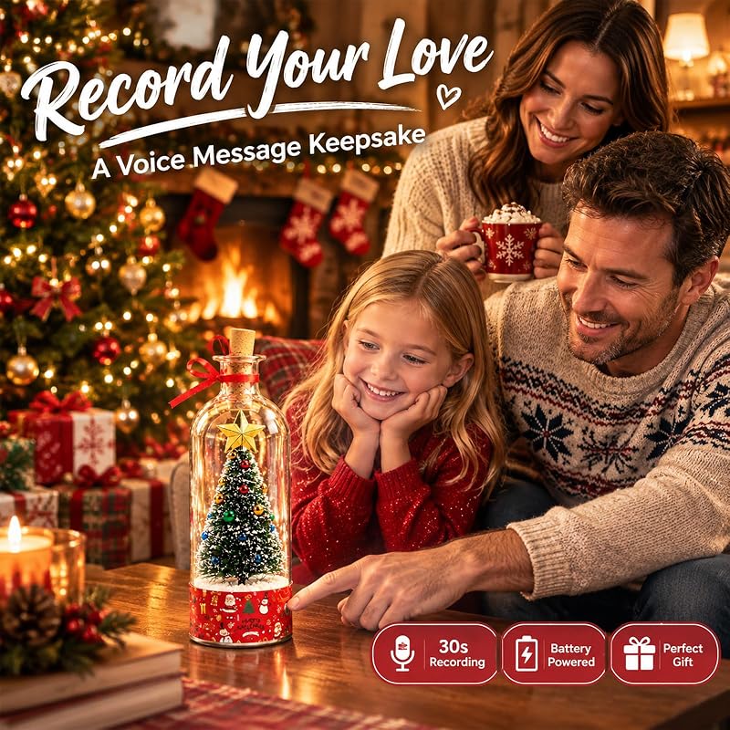 Recordable Christmas Bottle Tree Ornament – 30-Second Message