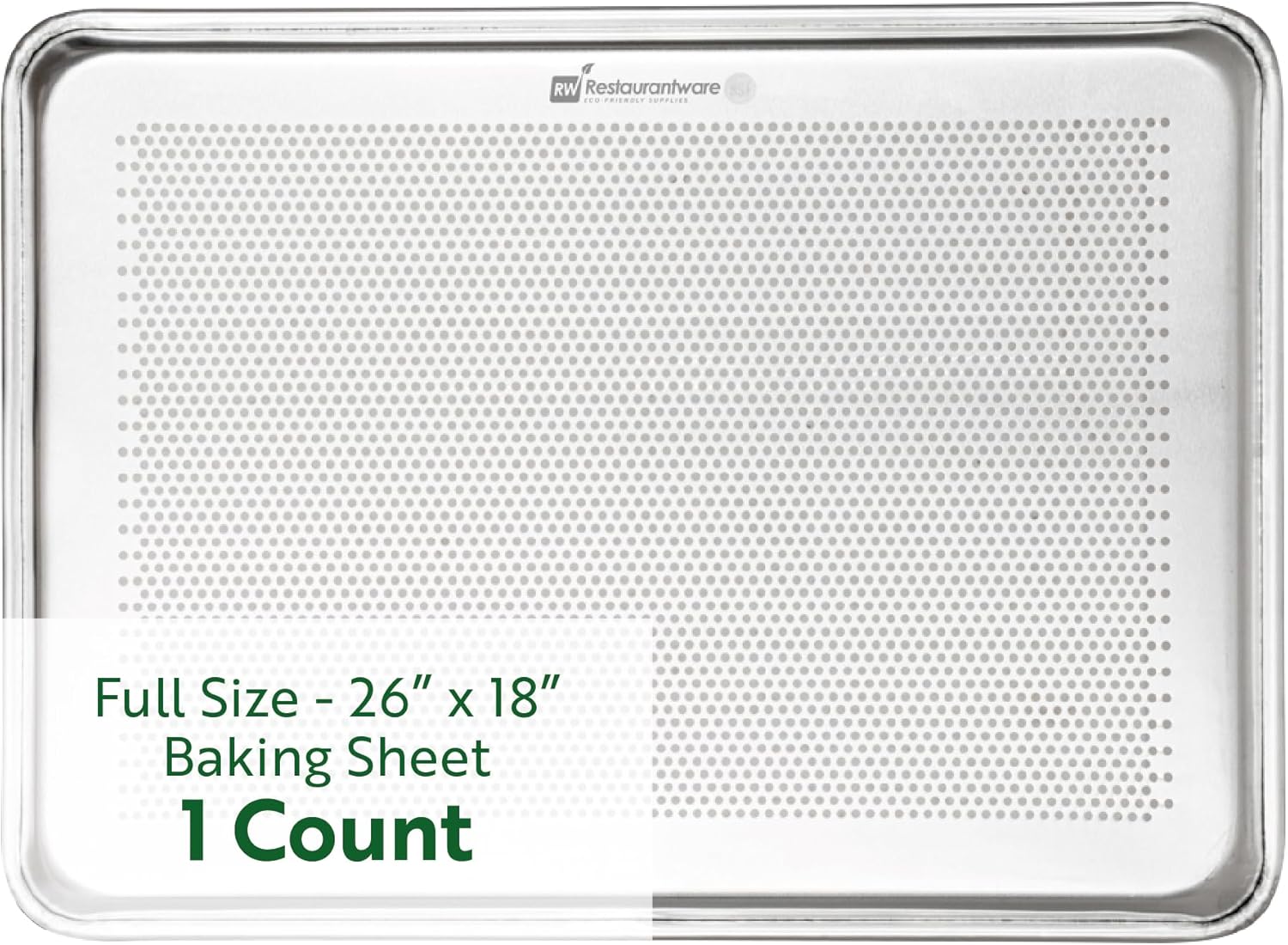 Restaurantware Met Lux Heavy-Duty 26 x 18 Inch Aluminum Baking Pan - Rimmed Edges, Dishwasher Safe, Endures Up to 392°F