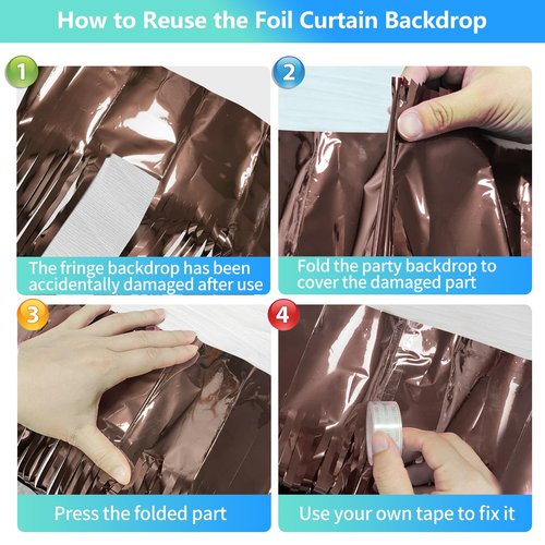 Brown Backdrop Tinsel Foil Curtain Football Party Decorations Streamers 2 Pack 3.3x8.2 ft for Birthday Superball Party Supplies Game Day Decorations Graduation Wedding Baby Shower Bridal Easter