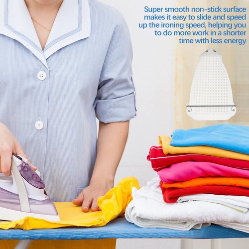 Cunhill 2 Pieces Ironing Shoe Cover Ironing Accessories Iron Soles Aluminum Material Electric Iron Assistant Tool Safe Slip on for Electric Sole Quick Install Cover Most Standard Size