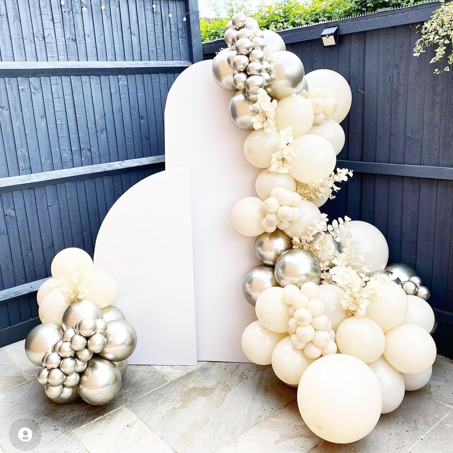 Voircoloria White Sand Balloons - 90-Pack Balloon Garland Kit for Weddings, Showers & Celebrations | 18/12/10/5 Inch Sizes
