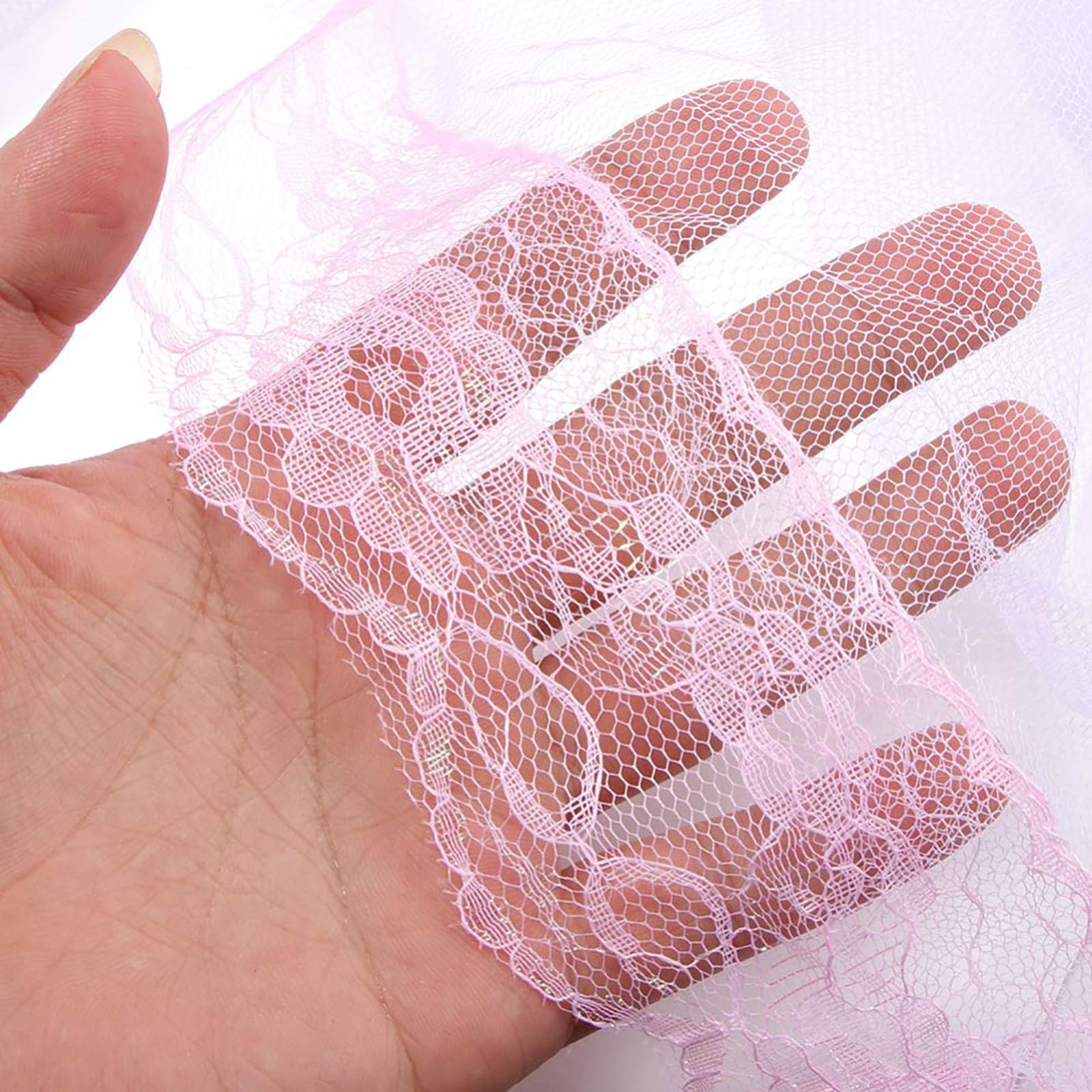 Vawolecy Universal Crib Floor Mosquito Net with Lace, Breathable Crib Netting Bed Curtains Canopy for Baby Kids, Toddler Bed Crib Dome Canopy Netting Without Stand