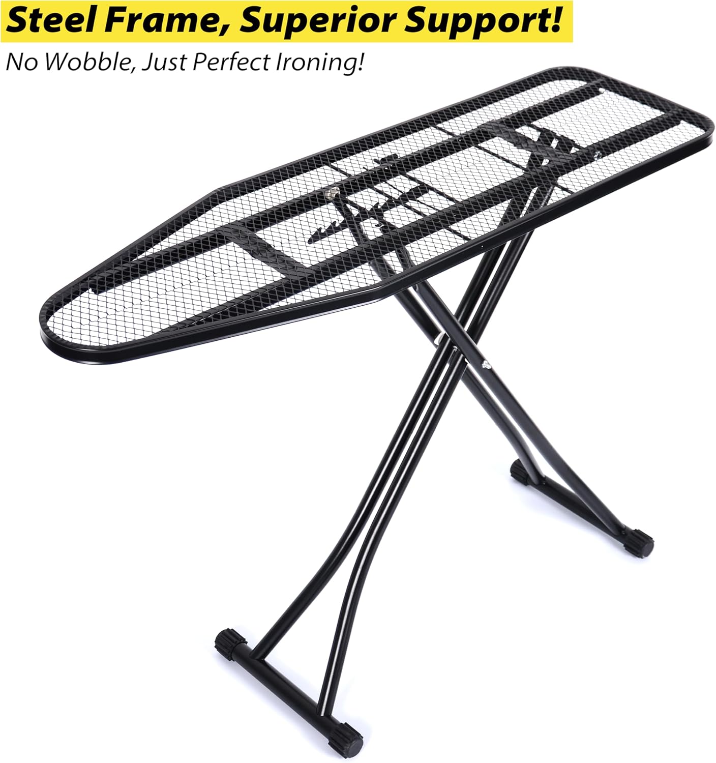 Skiennix Foldable Adjustable Height Ironing Board - Lightweight & Durable with Heat-Resistant Cover