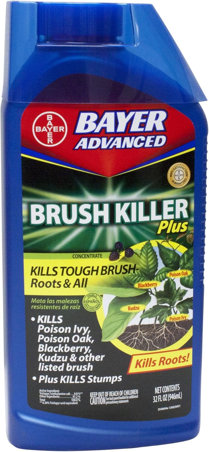 BioAdvanced Brush Killer Plus - Powerful Weed Killer Concentrate | 32 oz for Tough Brush & Poison Ivy