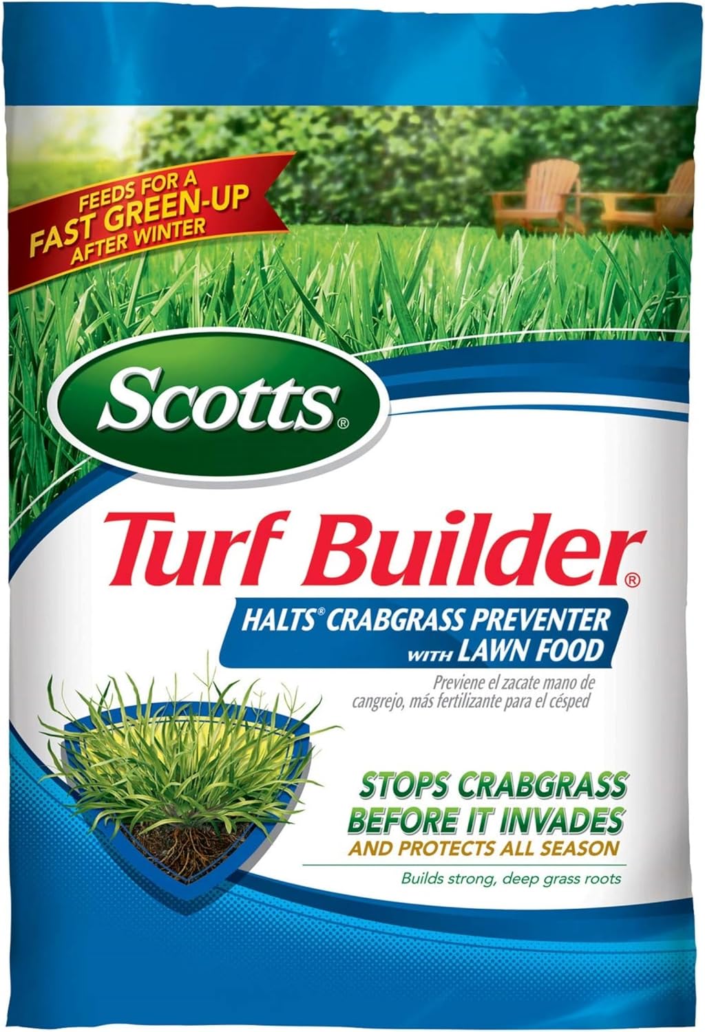 Scotts Turf Builder Crabgrass Preventer & Lawn Food - Covers 5,000 Sq. Ft. for a Lush Lawn