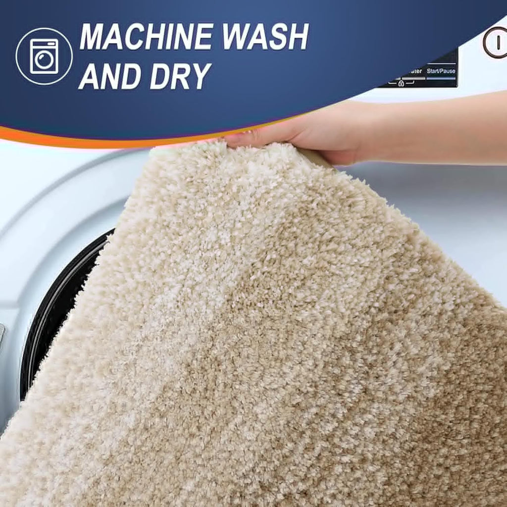 OLANLY Bathroom Runner Rug - Extra Soft Microfiber Mat | Quick Dry, Washable, 59x20 Inches, Tan