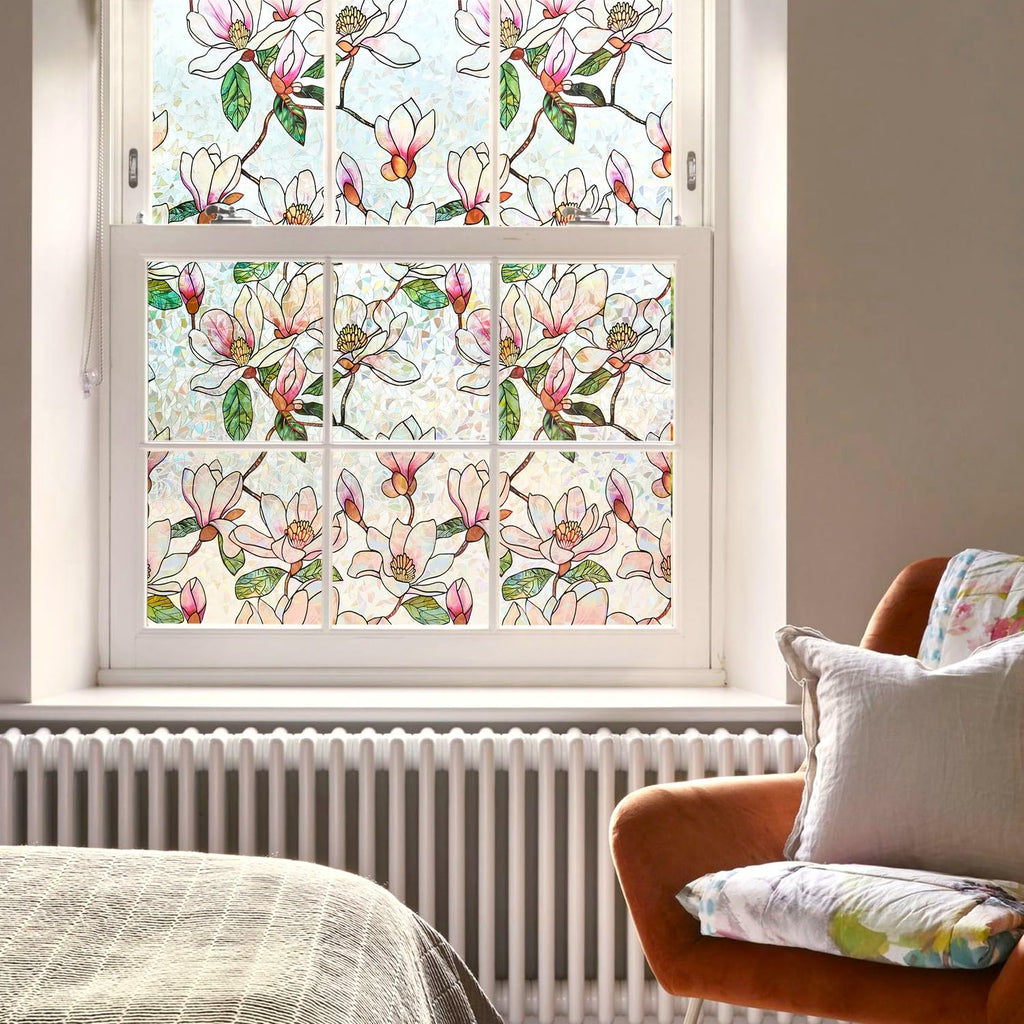 Ranzdn Window Privacy Film, Stained Glass, Static Cling, 17.5" x 78.7"