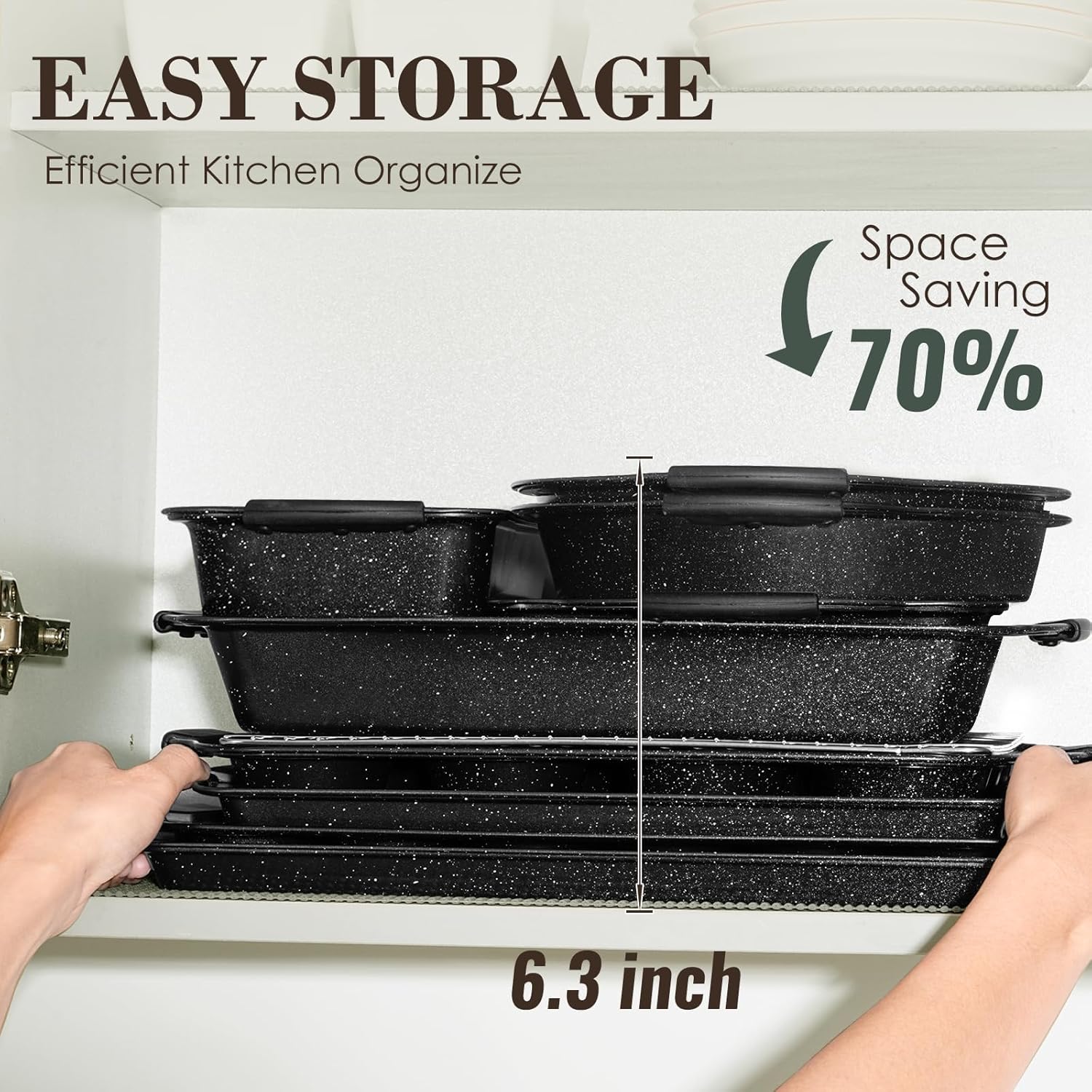Skiennix Nonstick Baking Pans Set - Versatile Bakeware for Perfect Cooking | 3-Piece Set