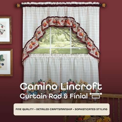 Achim Home Decor Camino Lincroft Decorative Window Curtain Rods - Telescopic, 48-86 Inches, Lightweight & Easy to Install