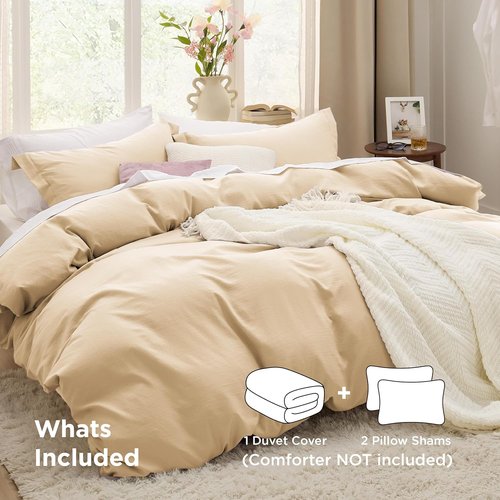Bedsure Duvet Cover Set - Extra Soft Prewashed Queen Size Bedding, 3 Pieces with Zipper Closure & 2 Pillow Shams
