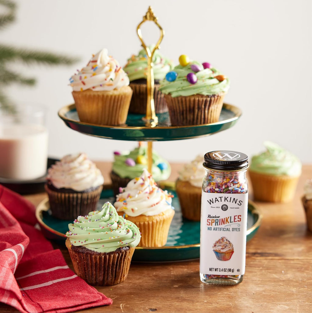 Watkins Rainbow Decorating Sprinkles - No Artificial Dyes, Kosher, 3.4 Ounce Jar | 1-Pack