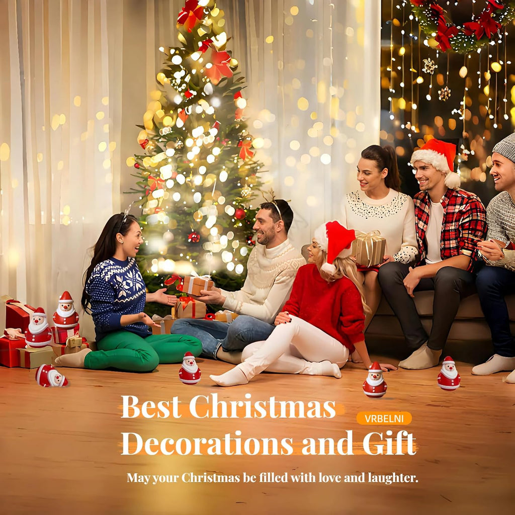 Skiennix Mini Santa Claus Decor - Cute 3D Christmas Figurines for Holiday Parties & Home Decor