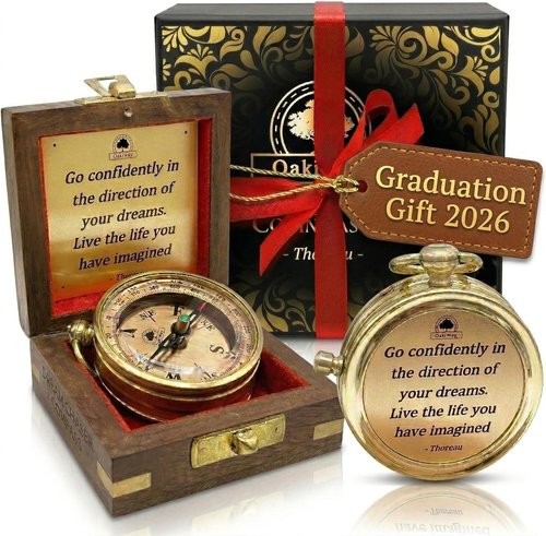 Dream Chaser Compass - Go Confidently | Unique Graduation Gift for Him - Motivational Card Included