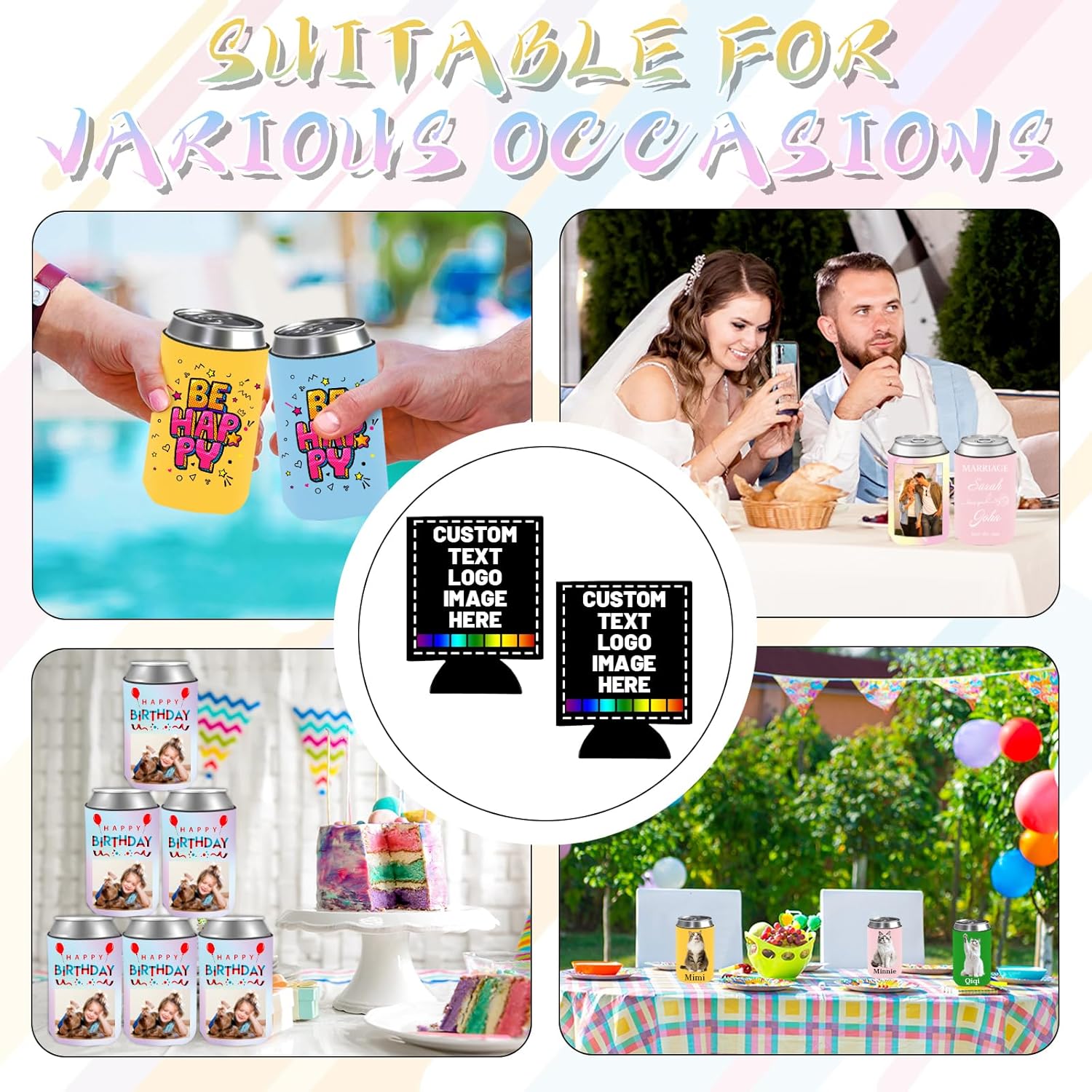 Skiennix Custom Can Cooler - Insulated Drink Holder for 12 oz Cans & Bottles | Perfect for Weddings & Parties